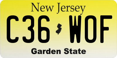 NJ license plate C36WOF
