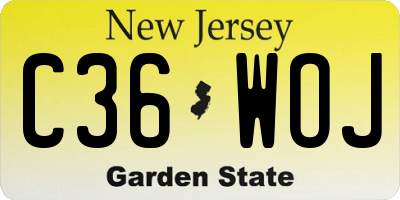 NJ license plate C36WOJ