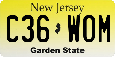 NJ license plate C36WOM