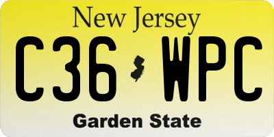 NJ license plate C36WPC