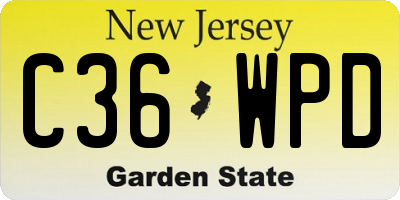 NJ license plate C36WPD