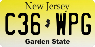 NJ license plate C36WPG