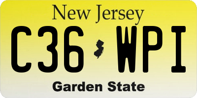 NJ license plate C36WPI