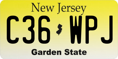 NJ license plate C36WPJ