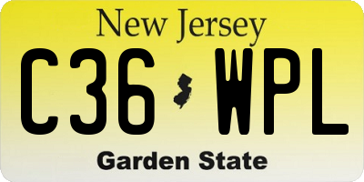NJ license plate C36WPL