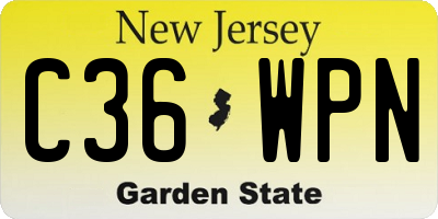 NJ license plate C36WPN