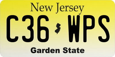 NJ license plate C36WPS