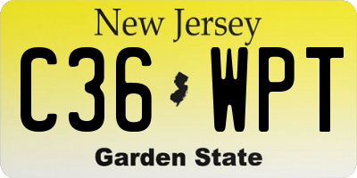 NJ license plate C36WPT