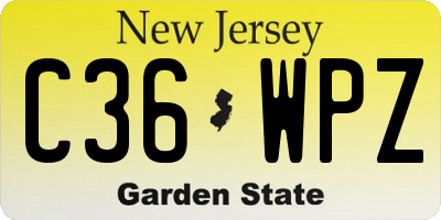 NJ license plate C36WPZ