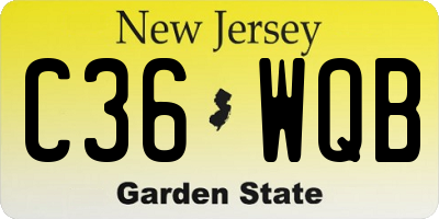 NJ license plate C36WQB