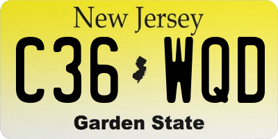 NJ license plate C36WQD
