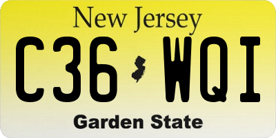 NJ license plate C36WQI