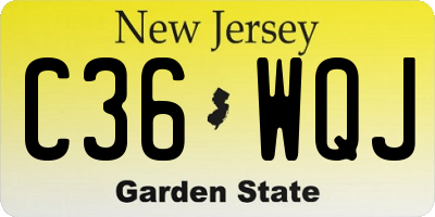 NJ license plate C36WQJ