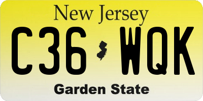 NJ license plate C36WQK