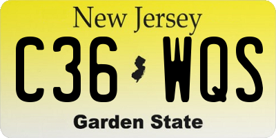 NJ license plate C36WQS