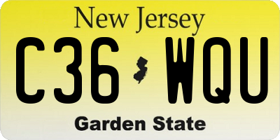NJ license plate C36WQU