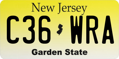 NJ license plate C36WRA