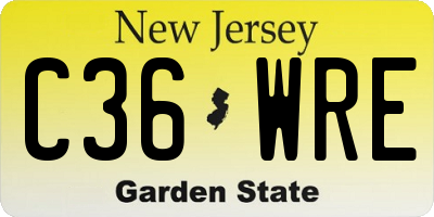 NJ license plate C36WRE
