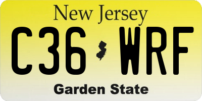 NJ license plate C36WRF