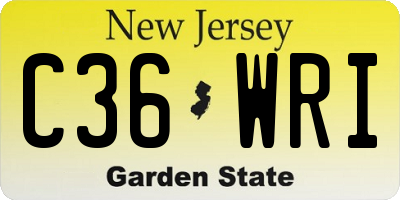 NJ license plate C36WRI