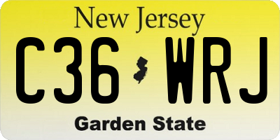 NJ license plate C36WRJ