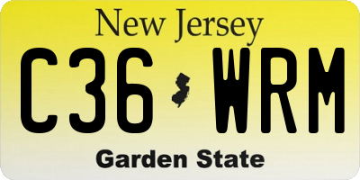 NJ license plate C36WRM