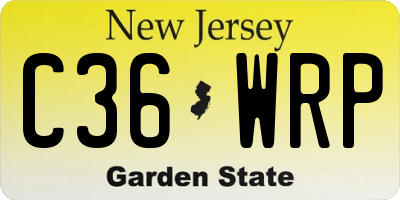 NJ license plate C36WRP