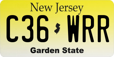 NJ license plate C36WRR