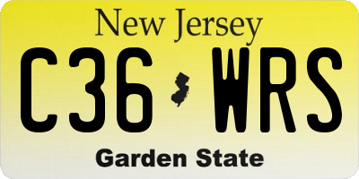 NJ license plate C36WRS