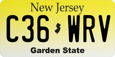 NJ license plate C36WRV