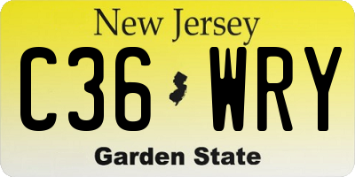 NJ license plate C36WRY