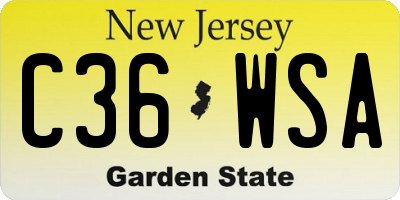 NJ license plate C36WSA