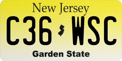 NJ license plate C36WSC