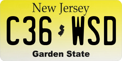 NJ license plate C36WSD