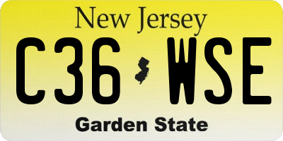 NJ license plate C36WSE