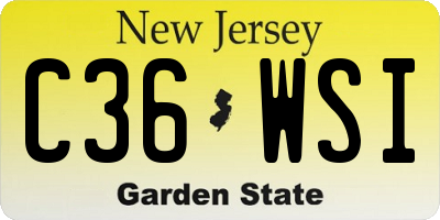 NJ license plate C36WSI