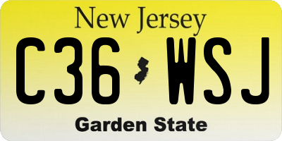 NJ license plate C36WSJ