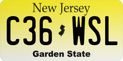 NJ license plate C36WSL