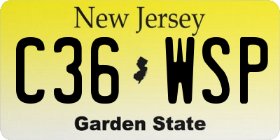 NJ license plate C36WSP