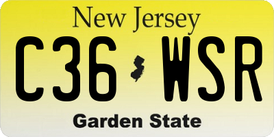 NJ license plate C36WSR