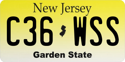 NJ license plate C36WSS
