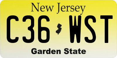 NJ license plate C36WST