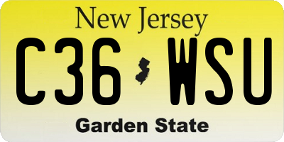 NJ license plate C36WSU
