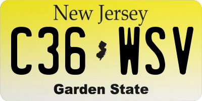 NJ license plate C36WSV