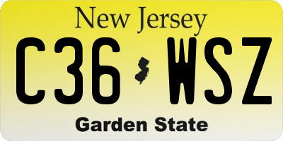 NJ license plate C36WSZ