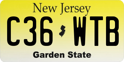 NJ license plate C36WTB