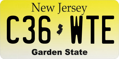 NJ license plate C36WTE