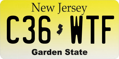 NJ license plate C36WTF