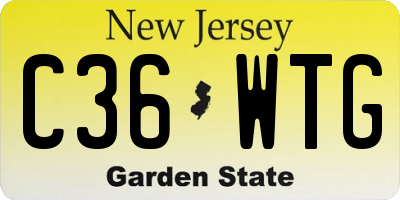 NJ license plate C36WTG