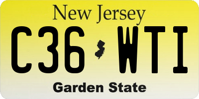 NJ license plate C36WTI